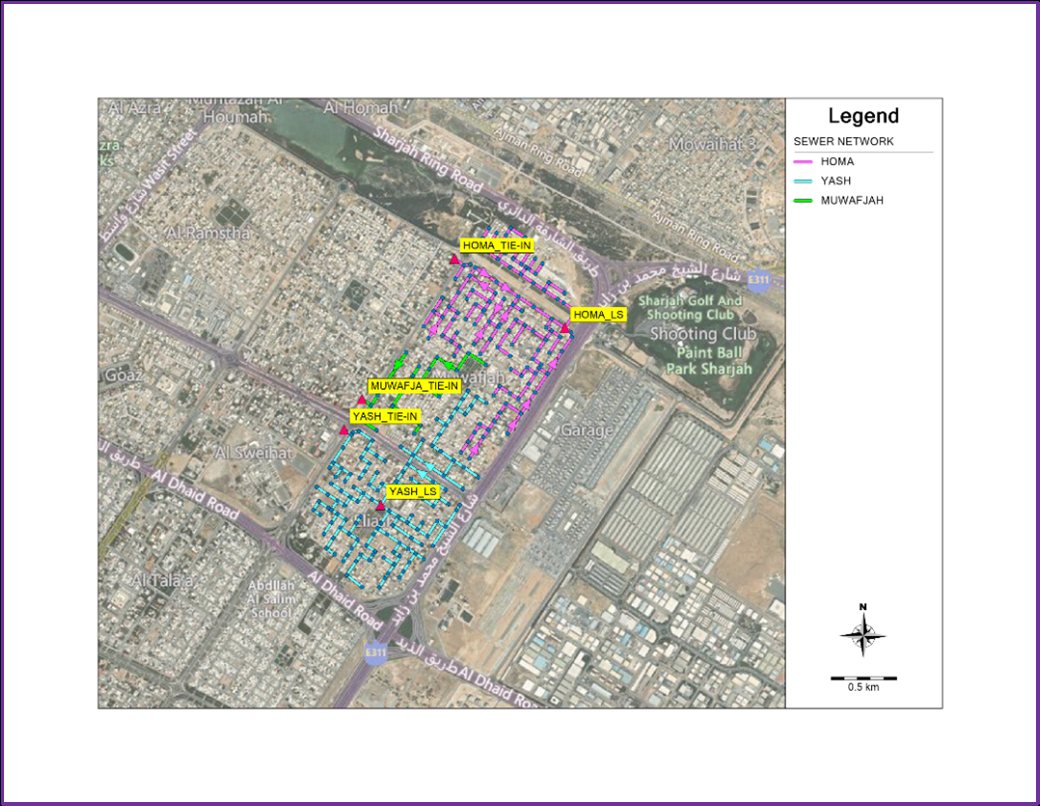 Al Homa wastewater collection network layout